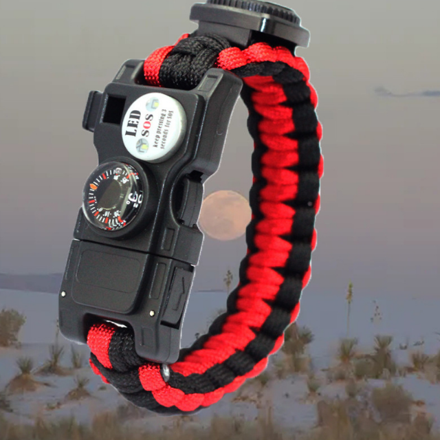 Bracelet Marthanais Paracord LED SOS Wristband Éigeandála Unisex (ESG18272)