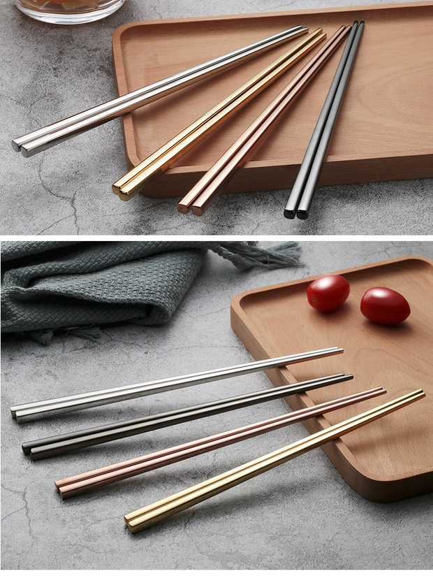 Chopsticks Cruach Dhosmálta Miotal Corp Mhiotail In-ath-inúsáidte (ESG21168)