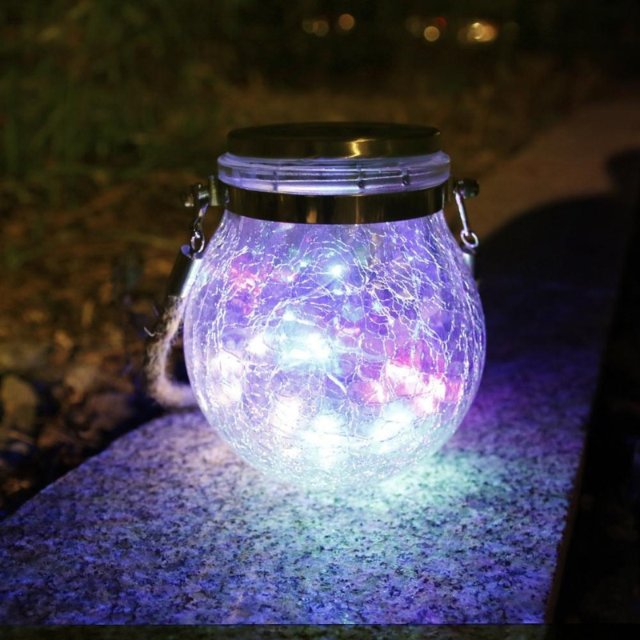 Lampa Gloine Crackled Cruthaitheach LED Lanterns Gréine (ESG20503)