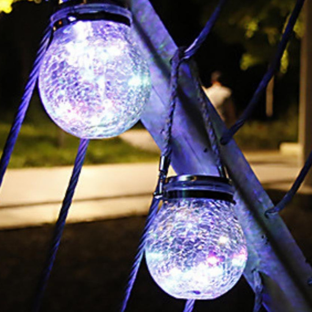 Lampa Gloine Crackled Cruthaitheach LED Lanterns Gréine (ESG20503)