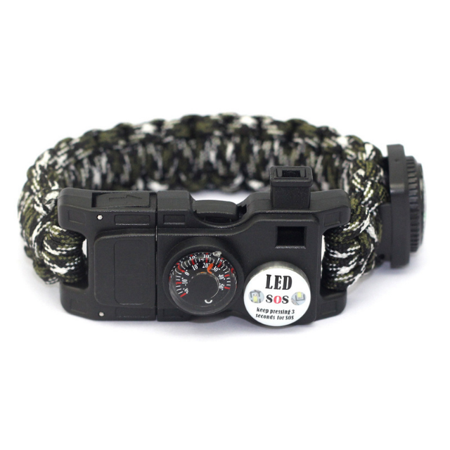 Bracelet Marthanais Paracord LED SOS Wristband Éigeandála Unisex (ESG18272)